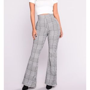 Fashion Nova Houndstooth Wide Leg Pants